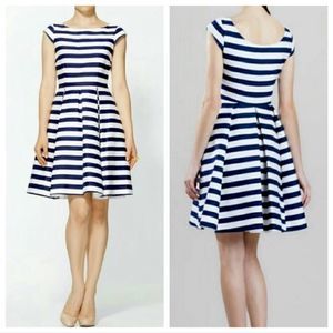 Kate Spade Mariella Striped Fit & Flare Dress Navy White Size 2 NWT